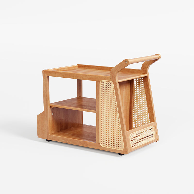 Catherine rubberwood mobile side table on swivel casters – view 27