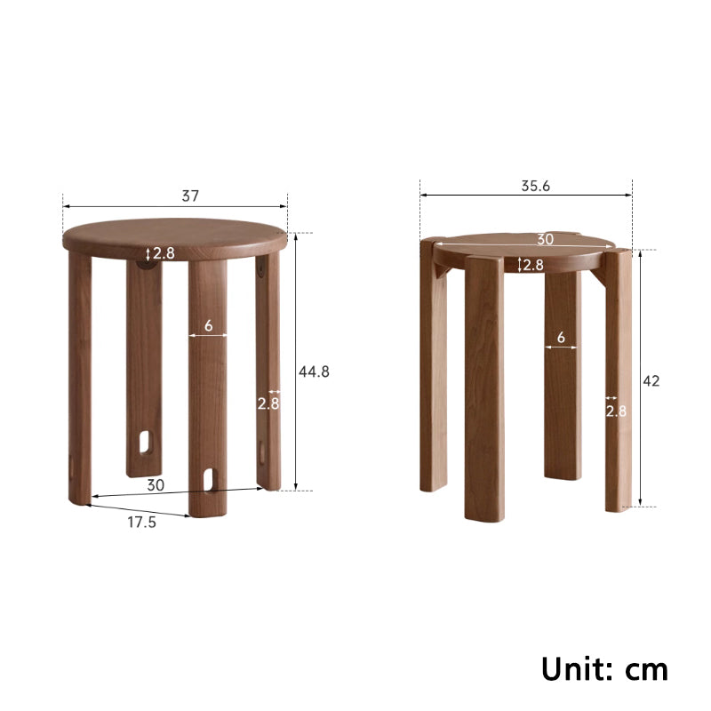 Celeste Round Stool and Stackable Wooden Side Table in Solid American Oak – view 16