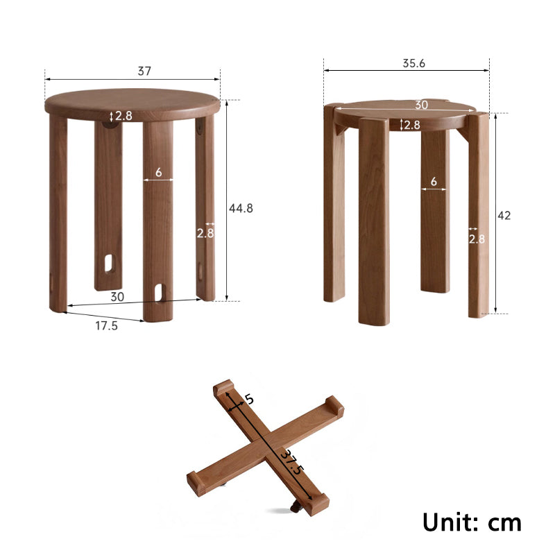 Celeste Round Stool and Stackable Wooden Side Table in Solid American Oak – view 20