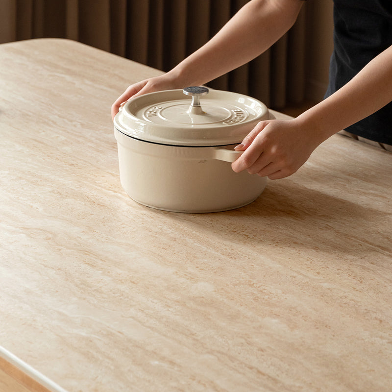 Drew Cherry Wooden Dining Table, Ceramic Top 140cm / 160cm / 180cm / 200cm – view 4