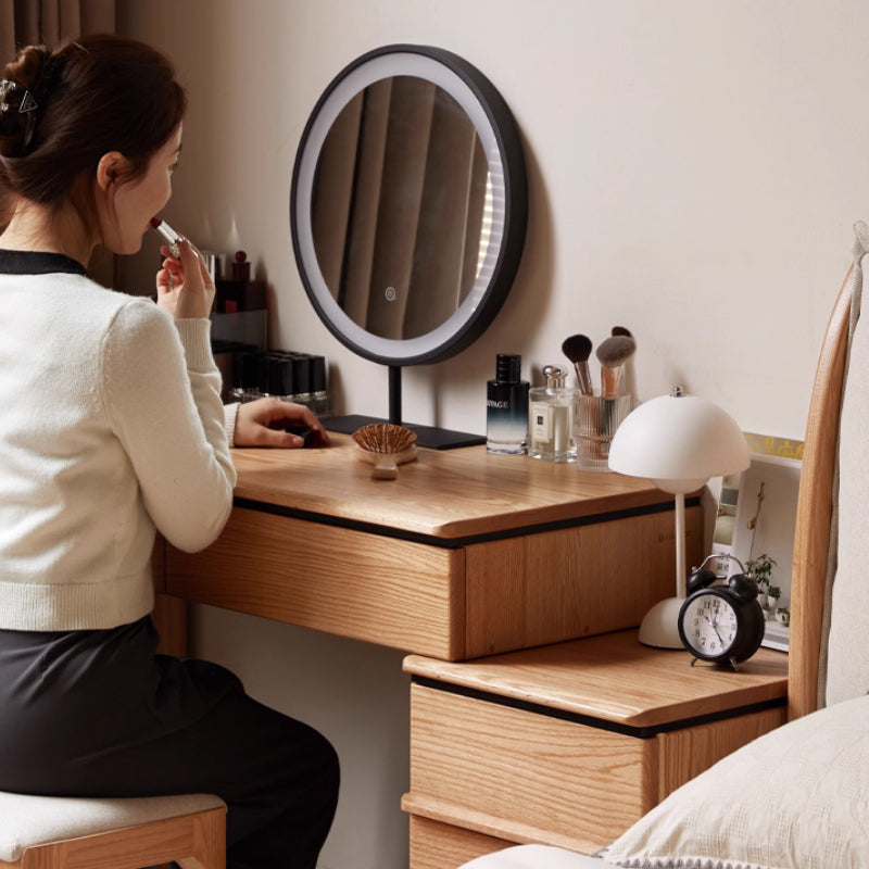 Chester Solid Oak Adjustable Dressing Table with Drawer – view 4