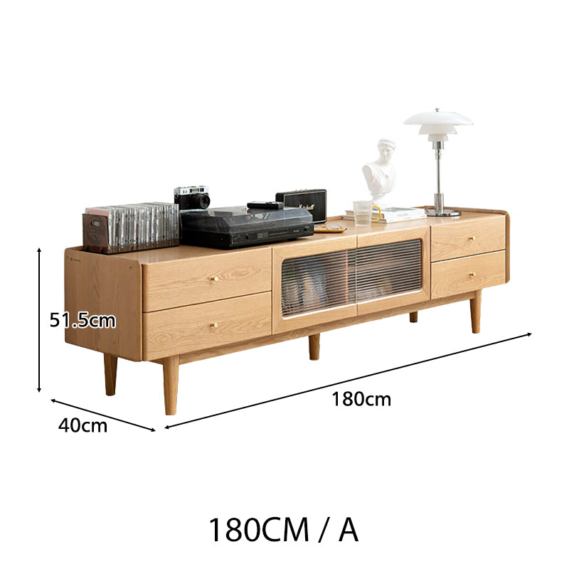 Claudia Wooden TV Unit in Solid Ash 150cm 180cm 200cm 220cm 240cm – view 12