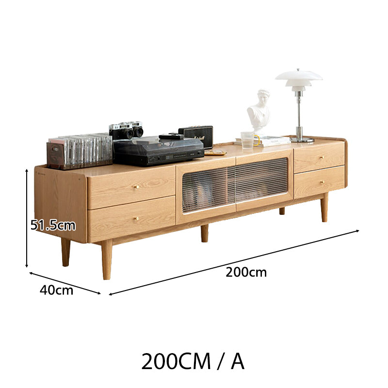 Claudia Wooden TV Unit in Solid Ash 150cm 180cm 200cm 220cm 240cm – view 14