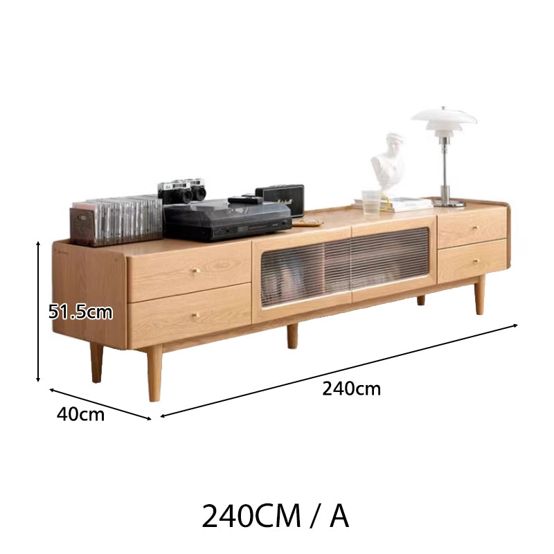 Claudia Wooden TV Unit in Solid Ash 150cm 180cm 200cm 220cm 240cm – view 18