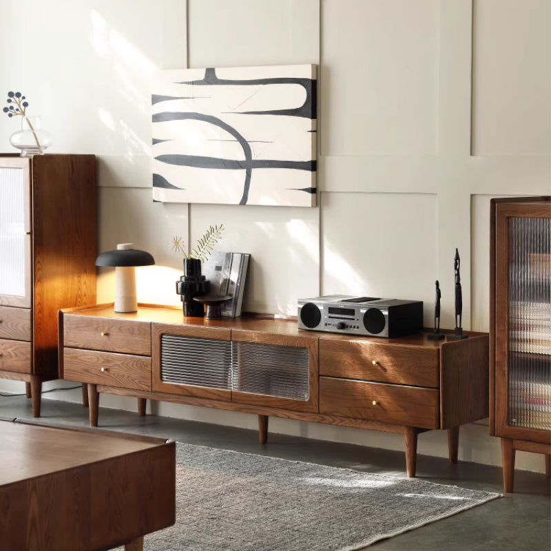 Claudia Wooden TV Unit in Solid Ash 150cm 180cm 200cm 220cm 240cm – view 19