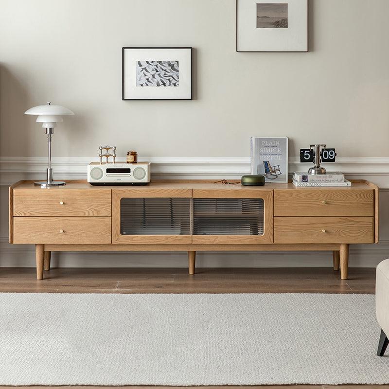 Claudia Wooden TV Unit in Solid Ash 150cm 180cm 200cm 220cm 240cm – view 2