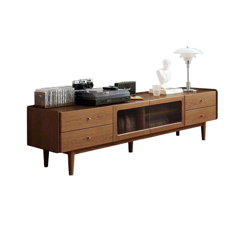 Claudia Wooden TV Unit in Solid Ash 150cm 180cm 200cm 220cm 240cm – 200cm Walnut, view 23
