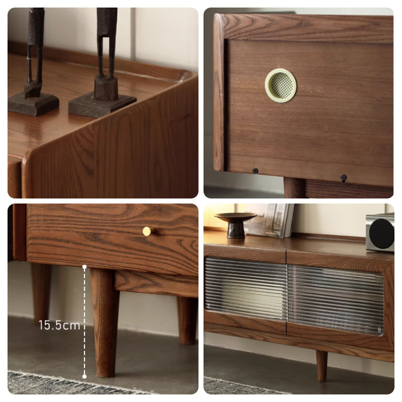 Claudia Wooden TV Unit in Solid Ash 150cm 180cm 200cm 220cm 240cm – view 22