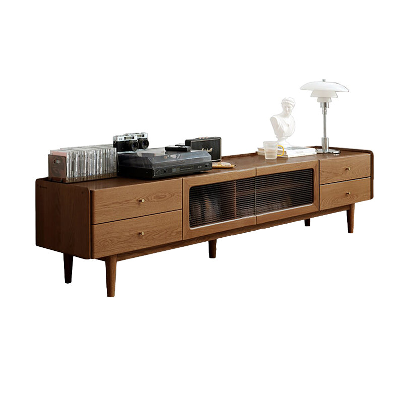 Claudia Wooden TV Unit in Solid Ash 150cm 180cm 200cm 220cm 240cm – 220cm Walnut, view 25