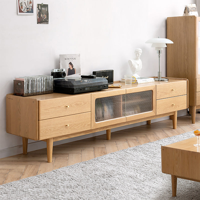 Claudia Wooden TV Unit in Solid Ash 150cm 180cm 200cm 220cm 240cm – view 3