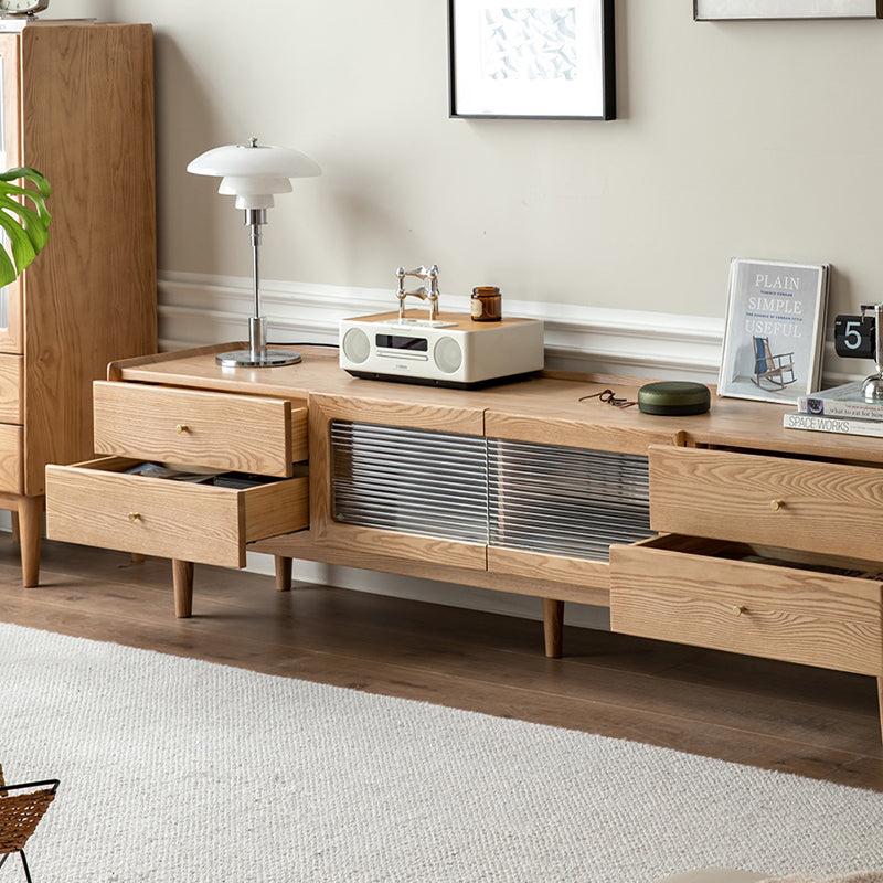 Claudia Wooden TV Unit in Solid Ash 150cm 180cm 200cm 220cm 240cm – view 5