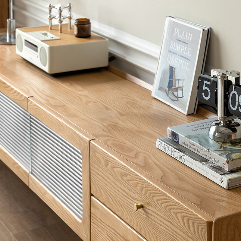 Claudia Wooden TV Unit in Solid Ash 150cm 180cm 200cm 220cm 240cm – view 6
