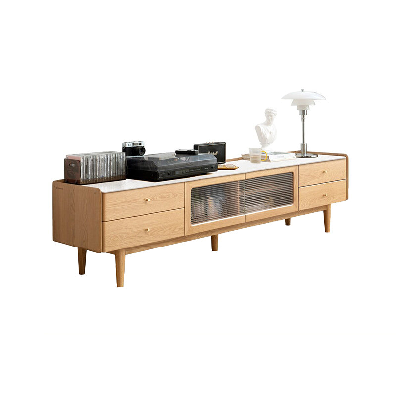 Claudia Wooden TV Unit with Stone Panel, Solid Ash 180cm / 200cm / 220cm – 200cm, view 15