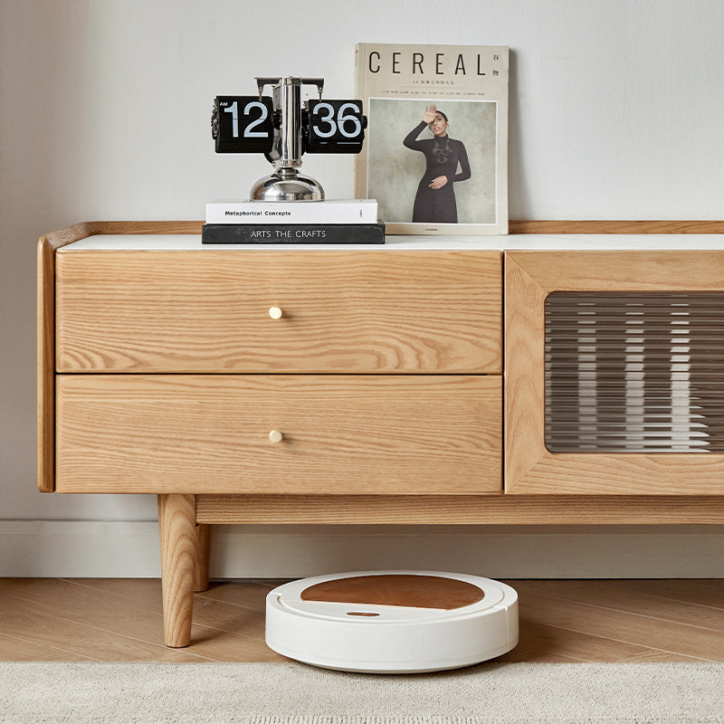 Claudia Wooden TV Unit with Stone Panel, Solid Ash 180cm / 200cm / 220cm – view 8