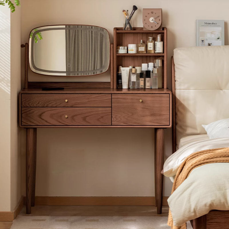 Clayton Solid Oak Dressing Table with Rotating Mirror 80cm / 100cm – view 15
