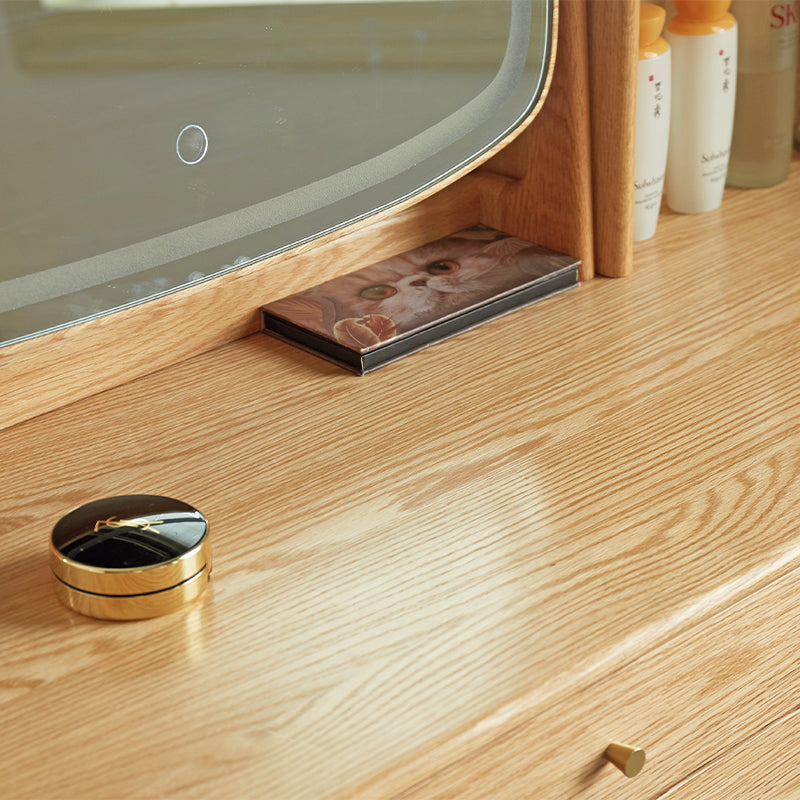 Clayton Solid Oak Dressing Table with Rotating Mirror 80cm / 100cm – view 7