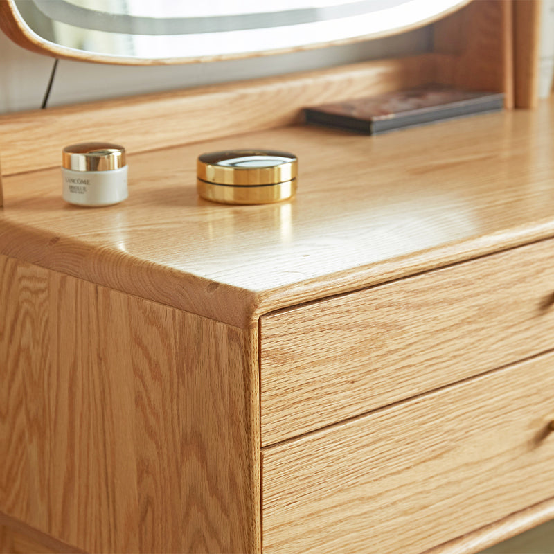 Clayton Solid Oak Dressing Table with Rotating Mirror 80cm / 100cm – view 8