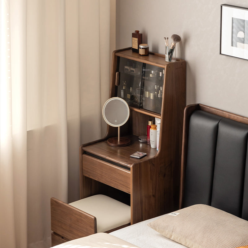 Cornelius Solid Black Walnut Dressing Table 2-in-1 Set 50cm – view 3