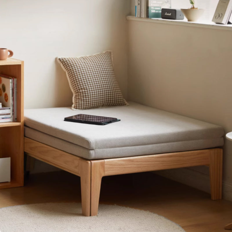 Darian Solid Oak & Cotton-Linen Sofa Bed 90cm / 116cm