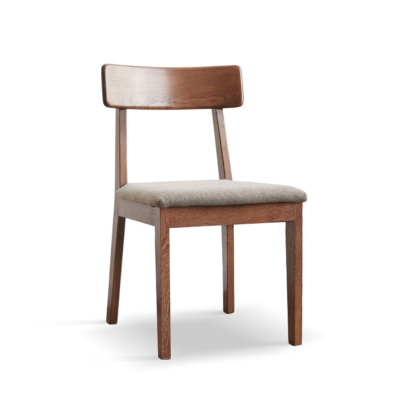 Fabric Curved-Back Dining Chair, Solid American Oak Frame – view 4