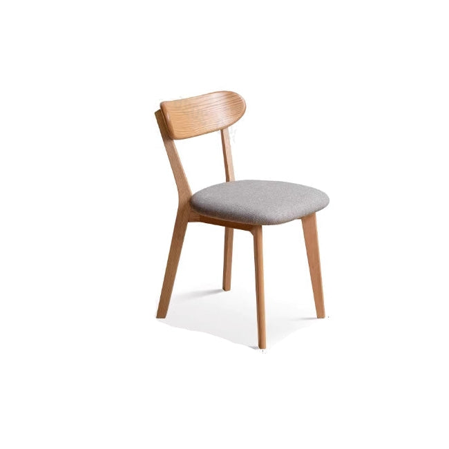 Fabric Curved-Back Dining Chair, Solid American Oak Legs – view 11