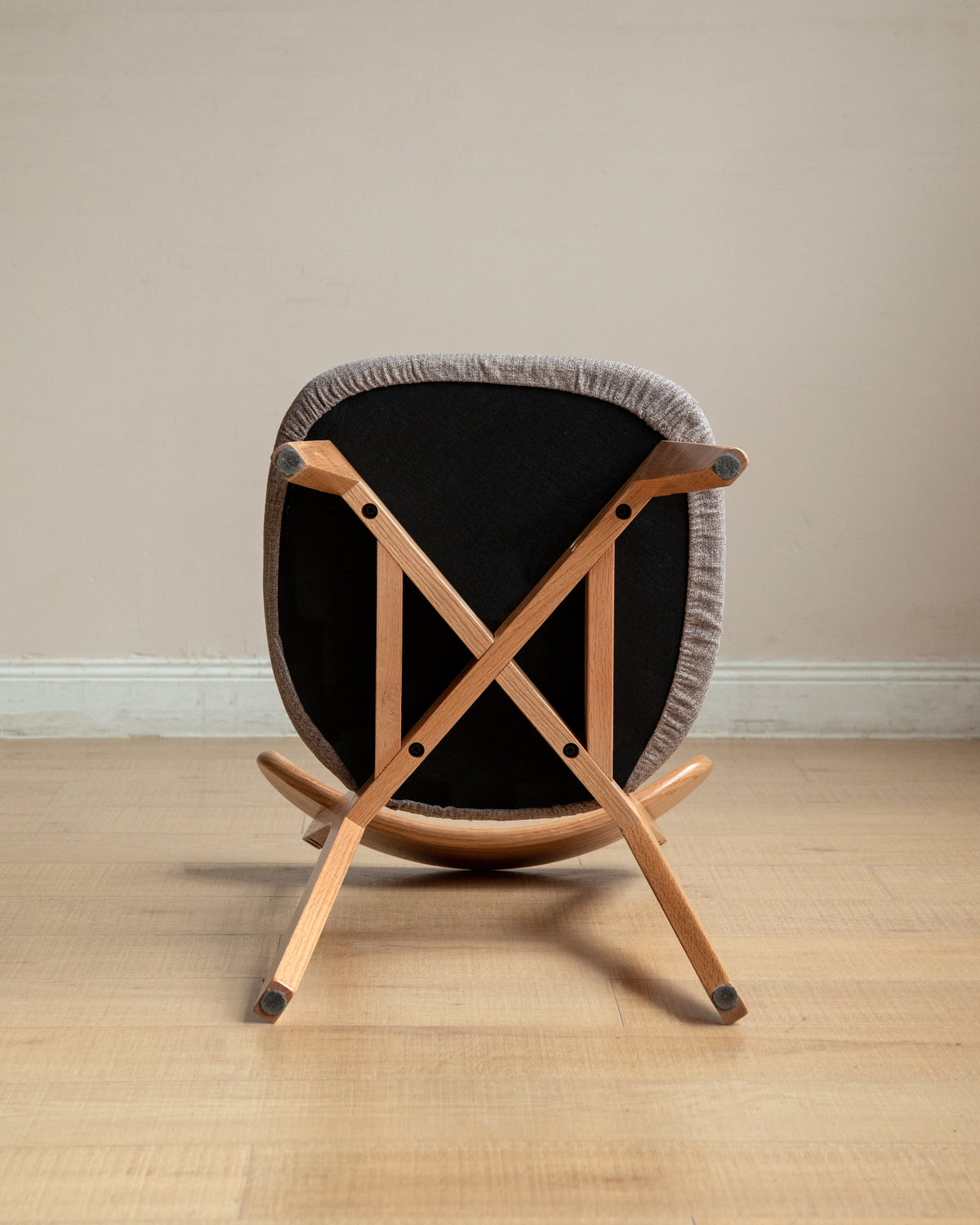 Fabric Curved-Back Dining Chair, Solid American Oak Legs – view 18