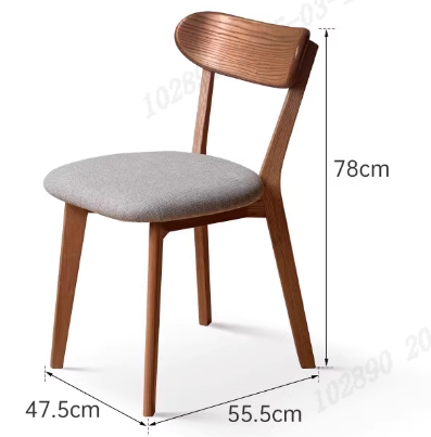 Fabric Curved-Back Dining Chair, Solid American Oak Legs – Walnut, view 13