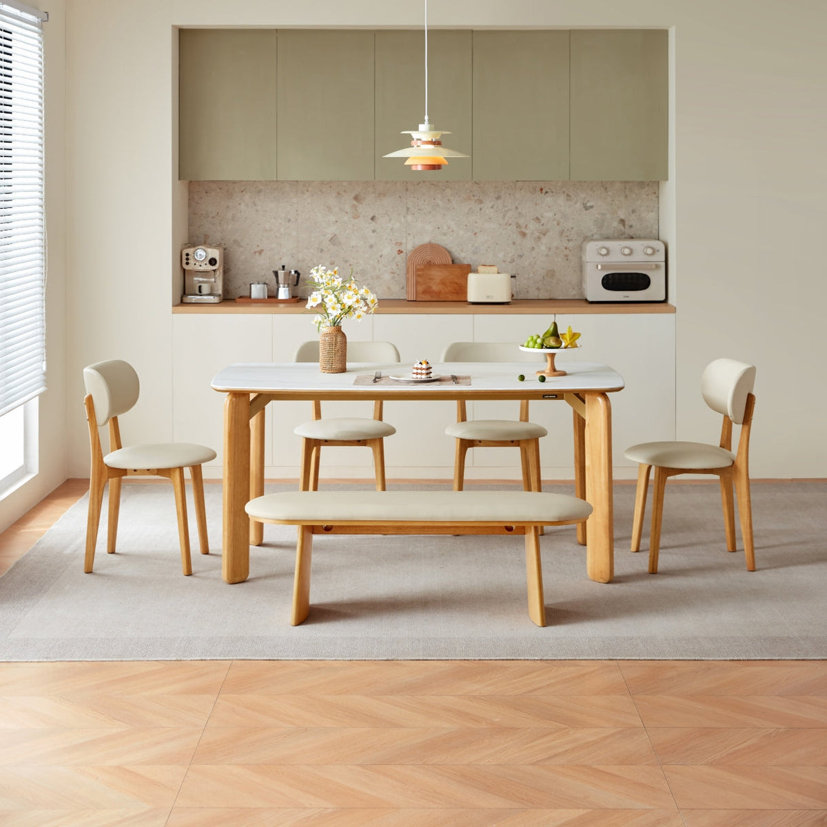 Selby PU Leather Dining Chair, Solid Timber Frame – view 4