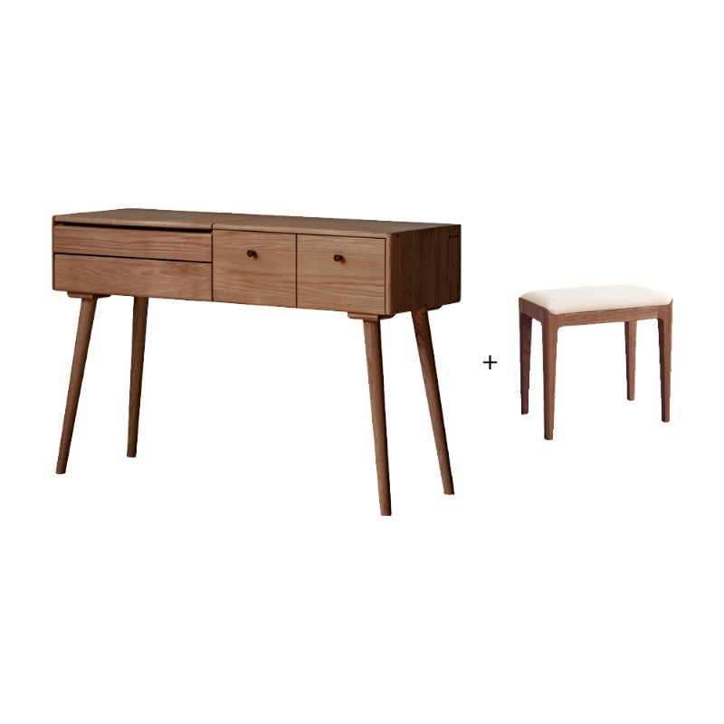 Dora Solid Oak Dressing Table with Drawer and Stool 80cm / 100cm / 120cm – Walnut 120cm, view 23