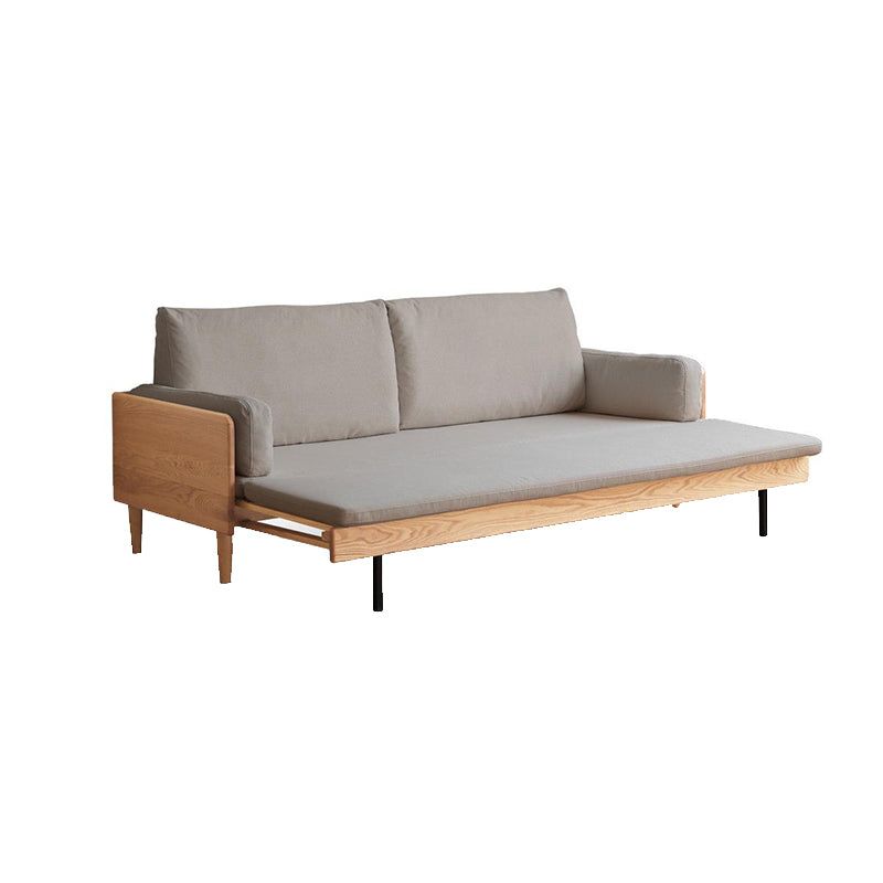Douglas Oak Wood Sofa Bed in Cotton-Linen Blend – view 12