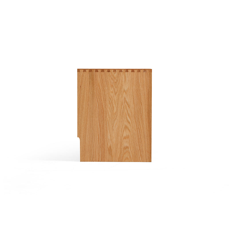 Edgar solid American oak TV unit with smoked glass door – view 14