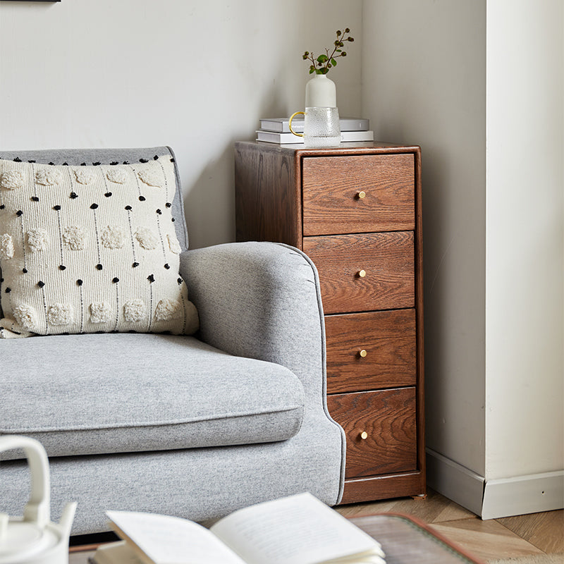 Ellen Solid American Oak Chest of Drawers 3 / 4 / 5 / 6 Drawers – Walnut 4-drawer, view 6