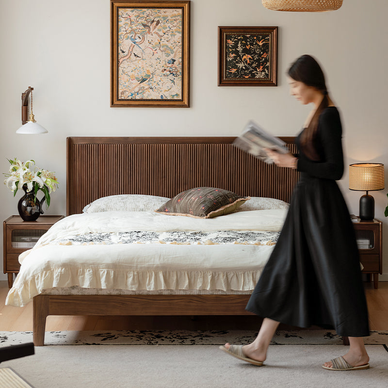 Enid Solid Black Walnut Bed Frame Queen – view 2