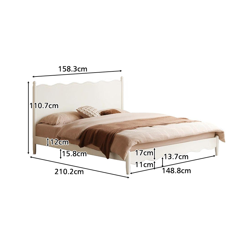 Erin Wooden Bed Frame in White Rubberwood Queen – view 8