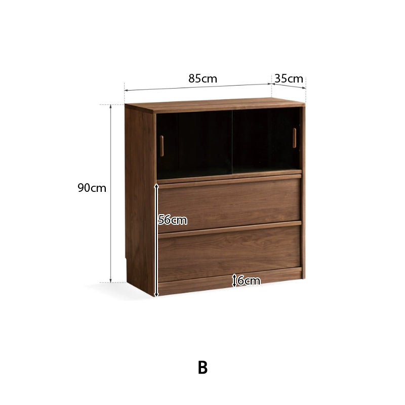 Ezra Solid Black Walnut Storage Cabinet, Stackable Modular Units – view 8
