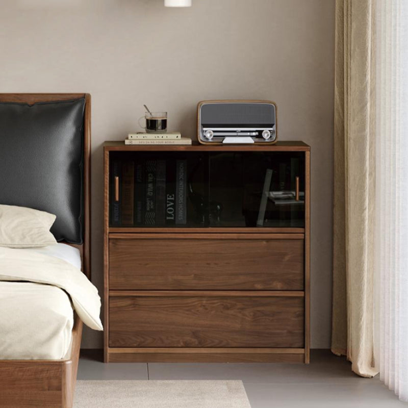 Ezra Solid Black Walnut Storage Cabinet, Stackable Modular Units – B