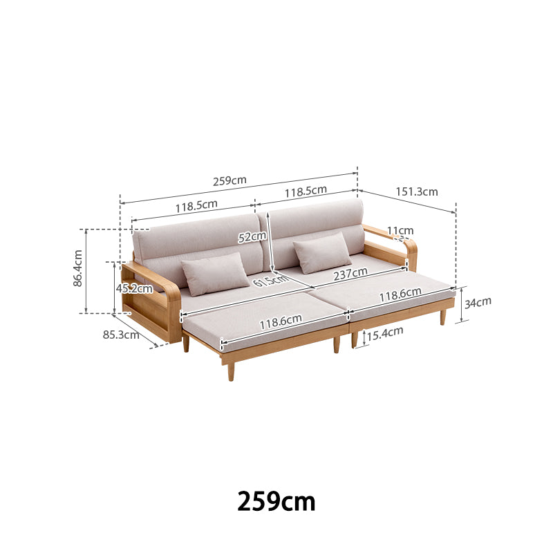 Gaston Sofa Bed with Rubberwood Frame 221cm / 259cm / 288cm – view 14