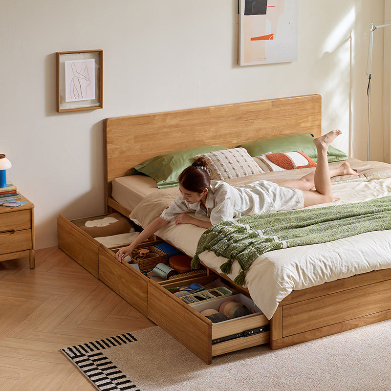 Gemma rubberwood bed frame with under-bed storage – view 32