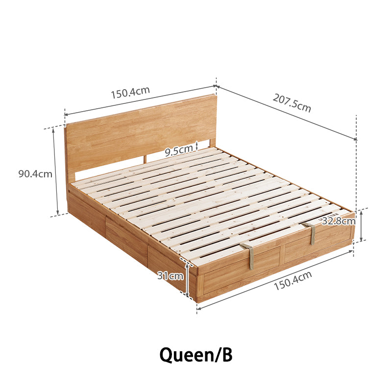 Gemma rubberwood bed frame with under-bed storage – view 36