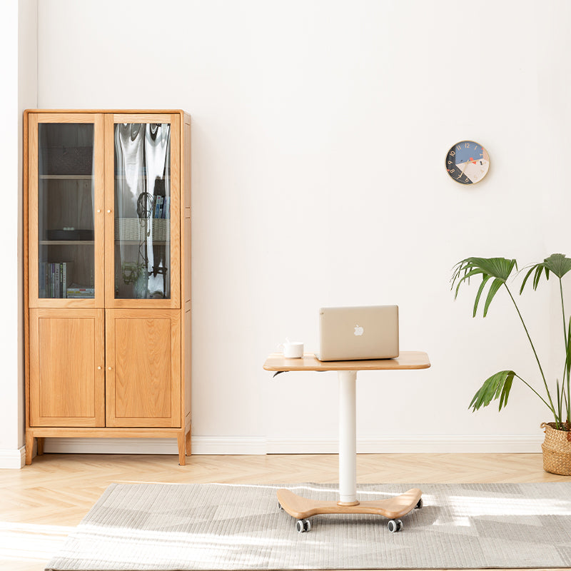 Geraldine Height-Adjustable Wooden Desk in Solid American Oak – view 3