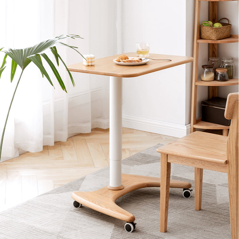 Geraldine Height-Adjustable Wooden Desk in Solid American Oak – Natural Wood