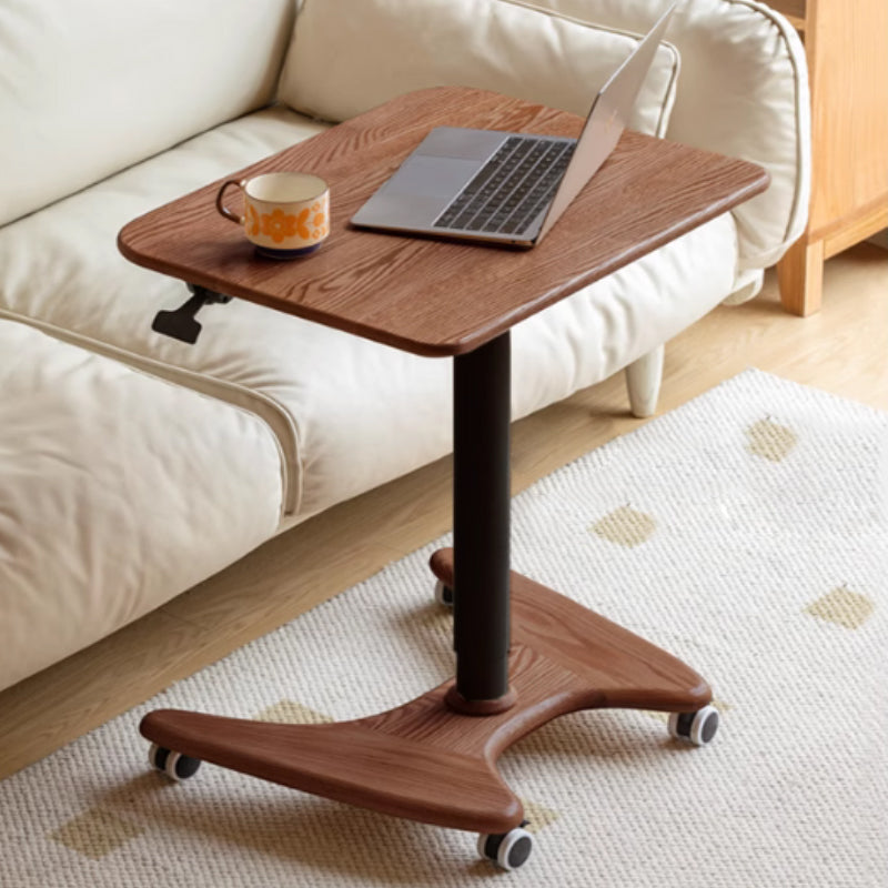 Geraldine Height-Adjustable Wooden Desk in Solid American Oak – Walnut, view 12