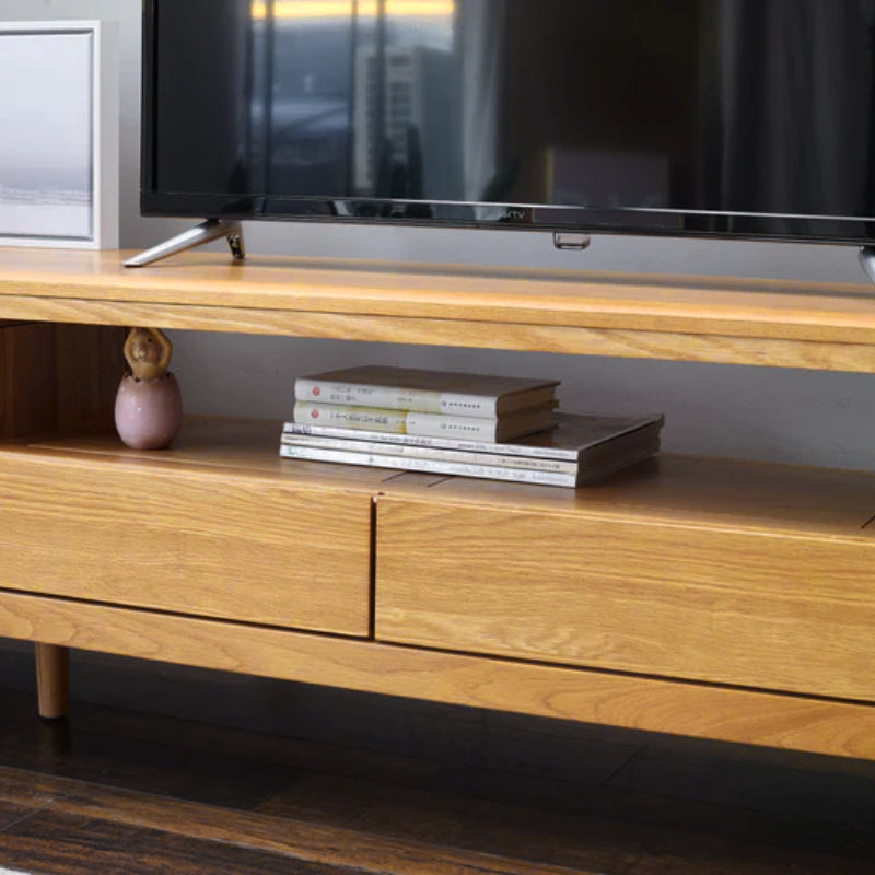 Grove solid American oak TV unit – view 4