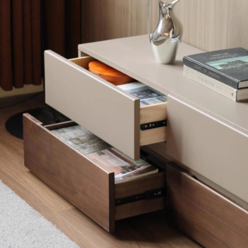 Hannah black walnut and liriodendron TV unit with 8 drawers – view 4