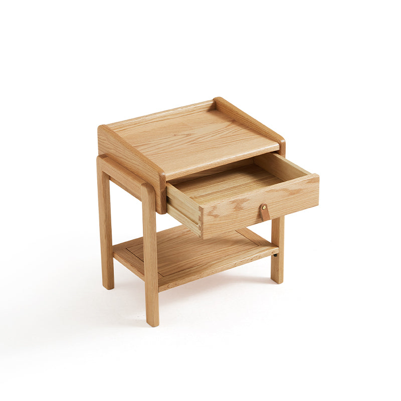 Harlan 45cm solid oak bedside table in natural finish – view 6