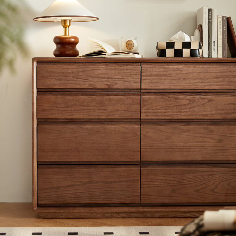 Harriet solid oak chest of drawers in walnut finish – view 2