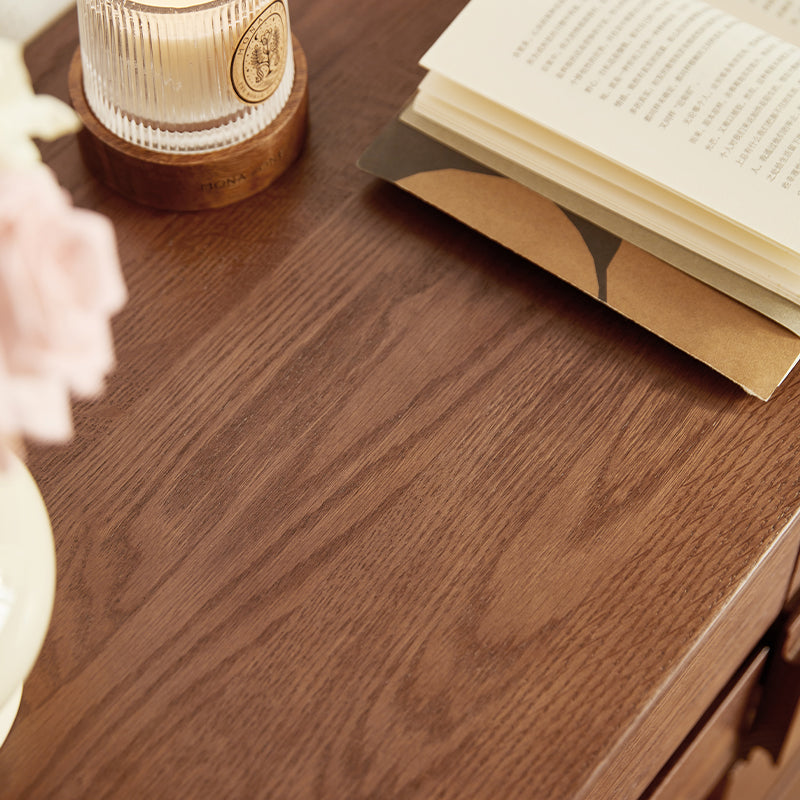 Harriet solid oak chest of drawers in walnut finish – view 4