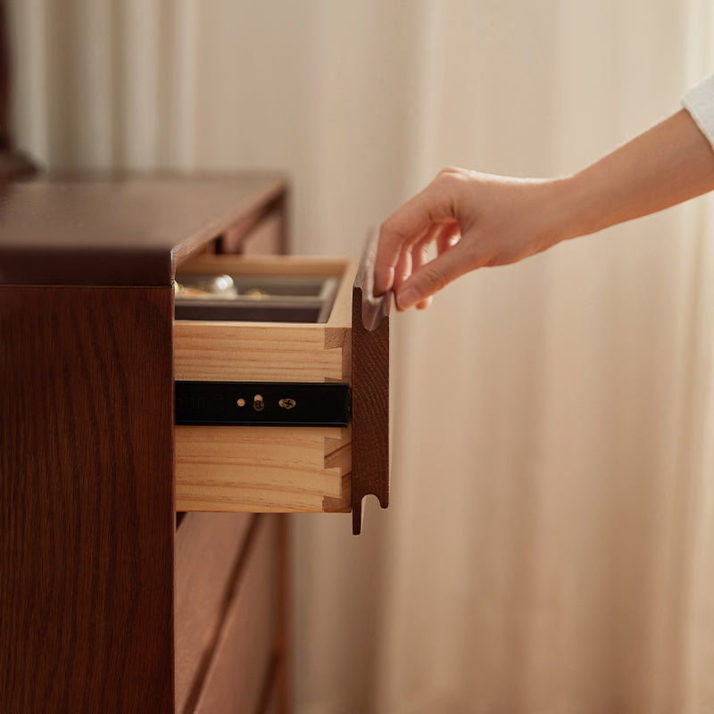 Harriet solid oak chest of drawers in walnut finish – view 8