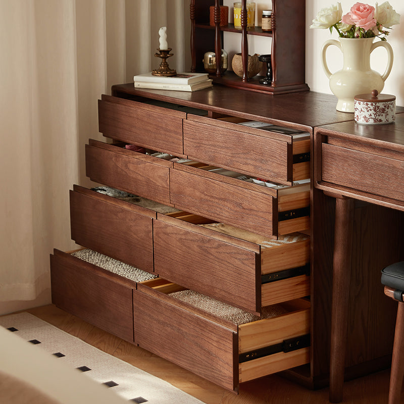 Harriet Solid Oak Dressing Table Set with 4 or 8-Drawer Cabinet – view 20