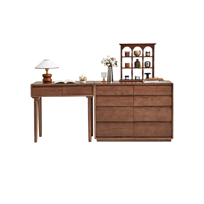 Harriet Solid Oak Dressing Table Set with 4 or 8-Drawer Cabinet – 8-drawer+Table Dressing Table, view 22